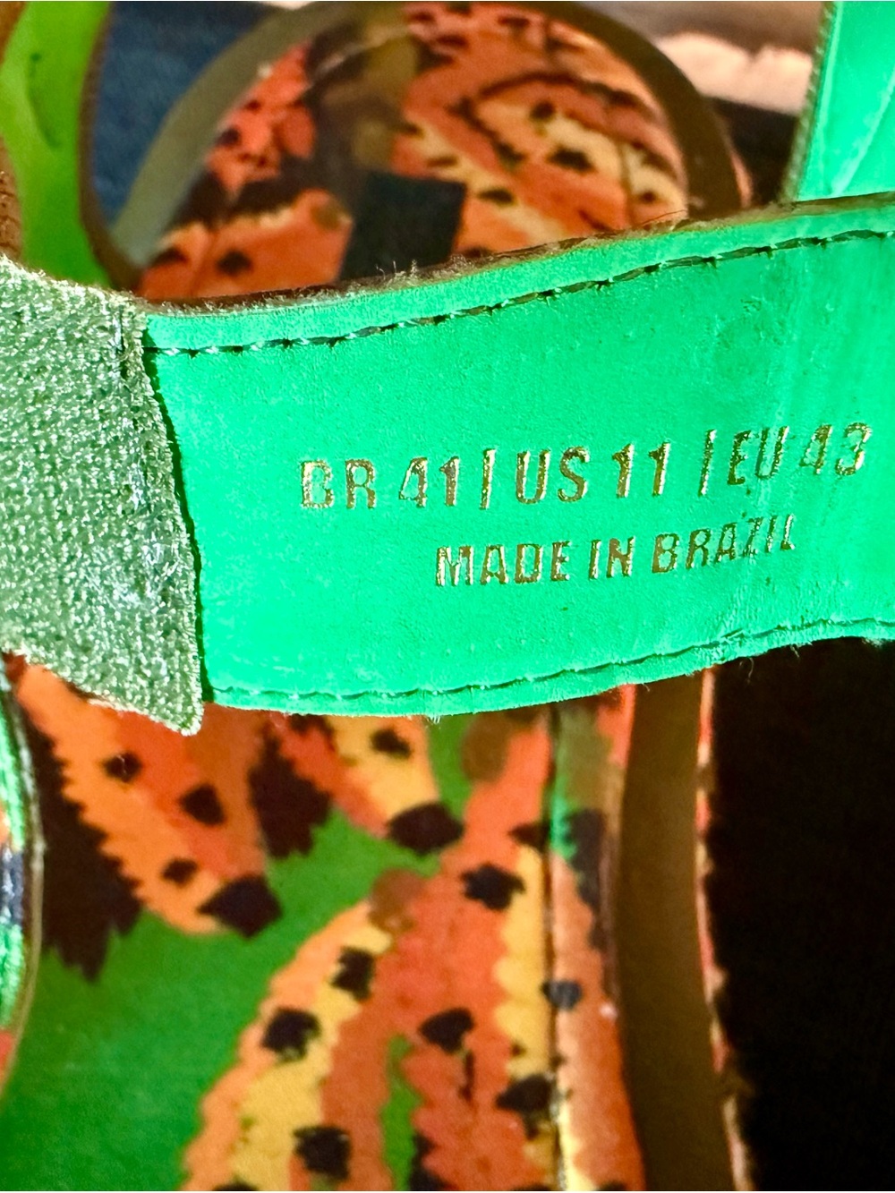 FARM Rio Multicolor Patterned Strap Sandals - Green/Orange - Picture 6 of 6